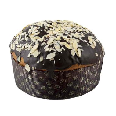 CIOCOPIRU - Panettone con gocce di cioccolato e cubetti di pera glassa cioccolato fondente e scaglie di mandorla, 1000 g