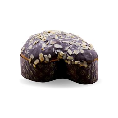 Colomba Artigianale farcita al cioccolato e ricoperta di glassa cioccolato fondente e sfogliette di mandorla, 1000g