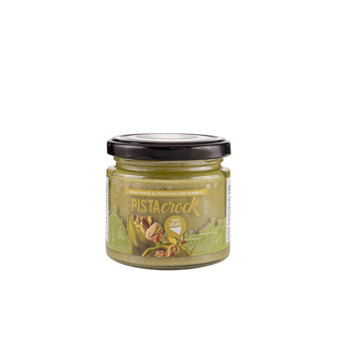 PistaCrock, Crema dolce Spalmabile al Pistacchio 40% con granella di Pistacchio, 190 g