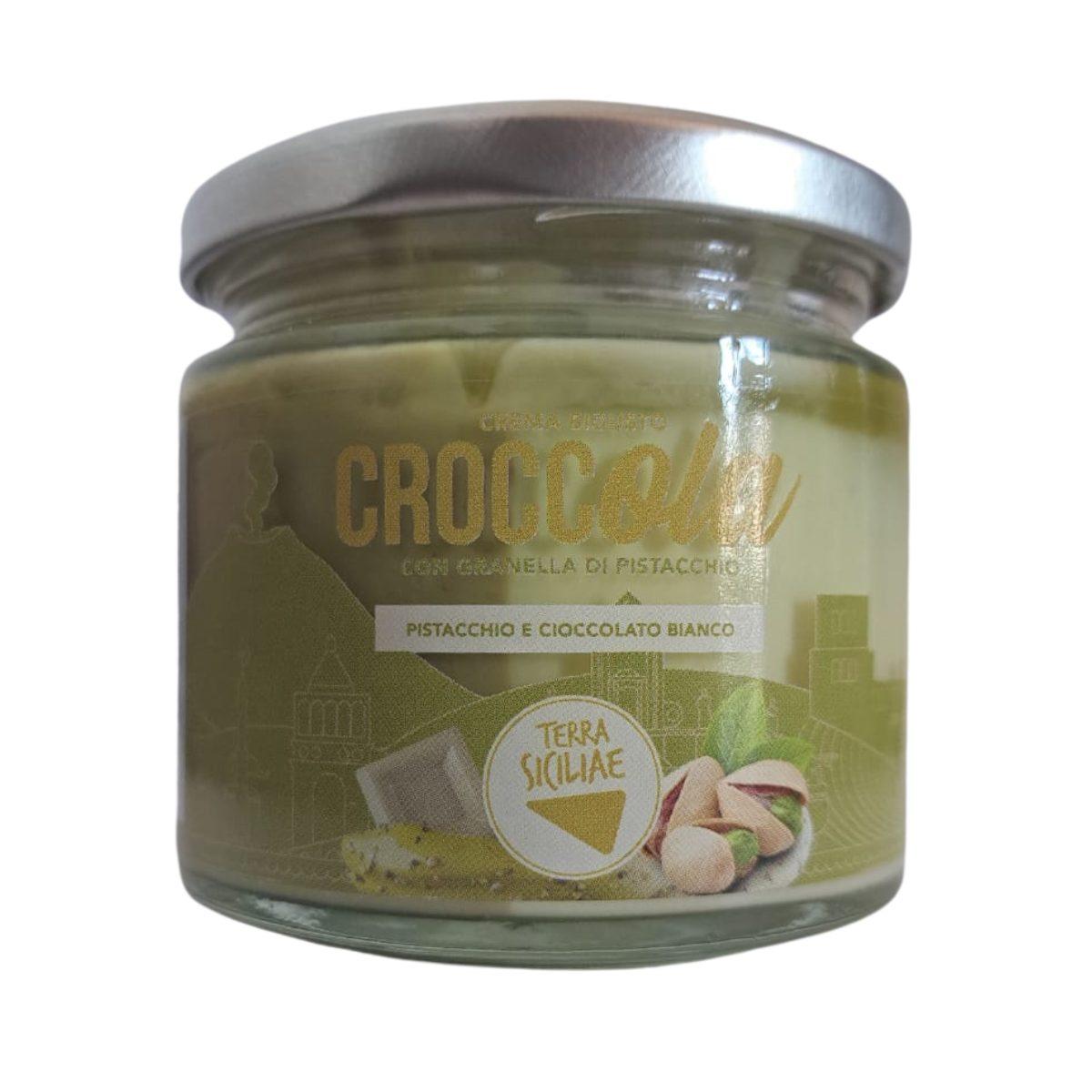 CROCCola Bianca, Crema Bi-gusto Pistacchio e Cioccolato Bianco, 190g