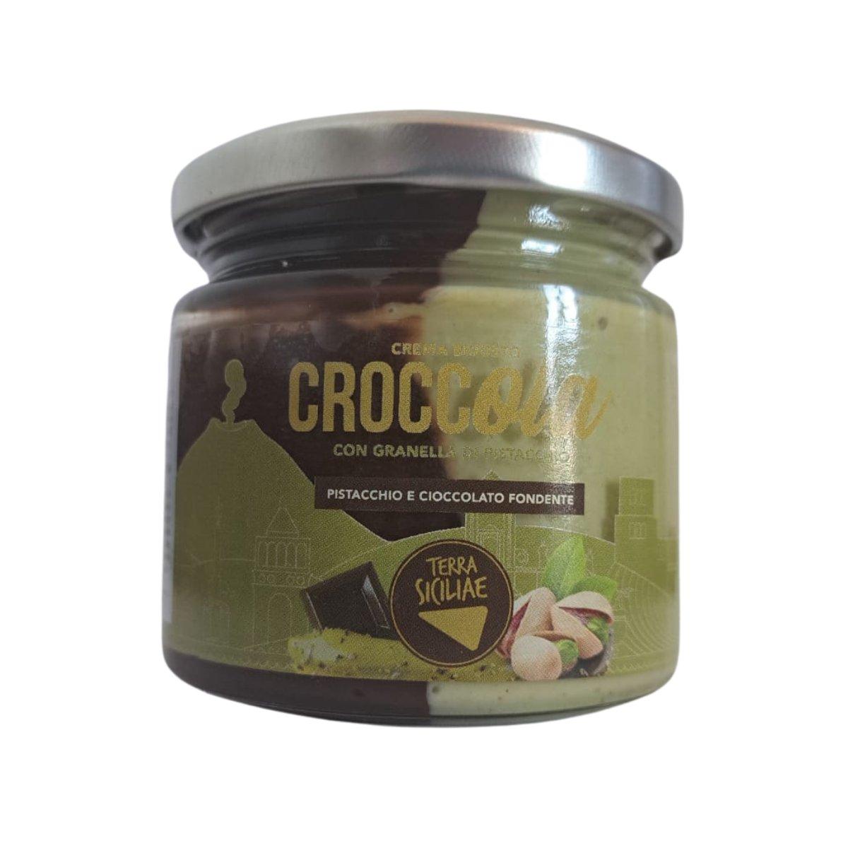 CROCCola Fondente, Crema Bi-gusto Pistacchio e Cioccolato fondente, 190g