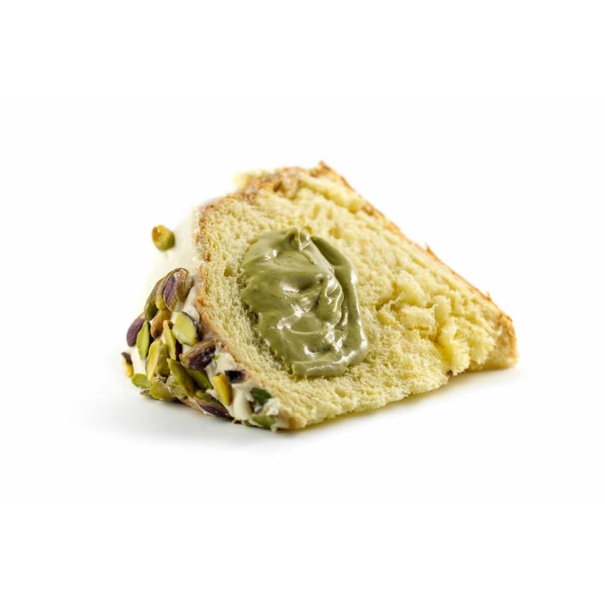Colomba Artigianale al Pistacchio glassa cioccolato bianco e granella di pistacchio con vasetto di Crema Pistacchio 30%, 750g + 190g