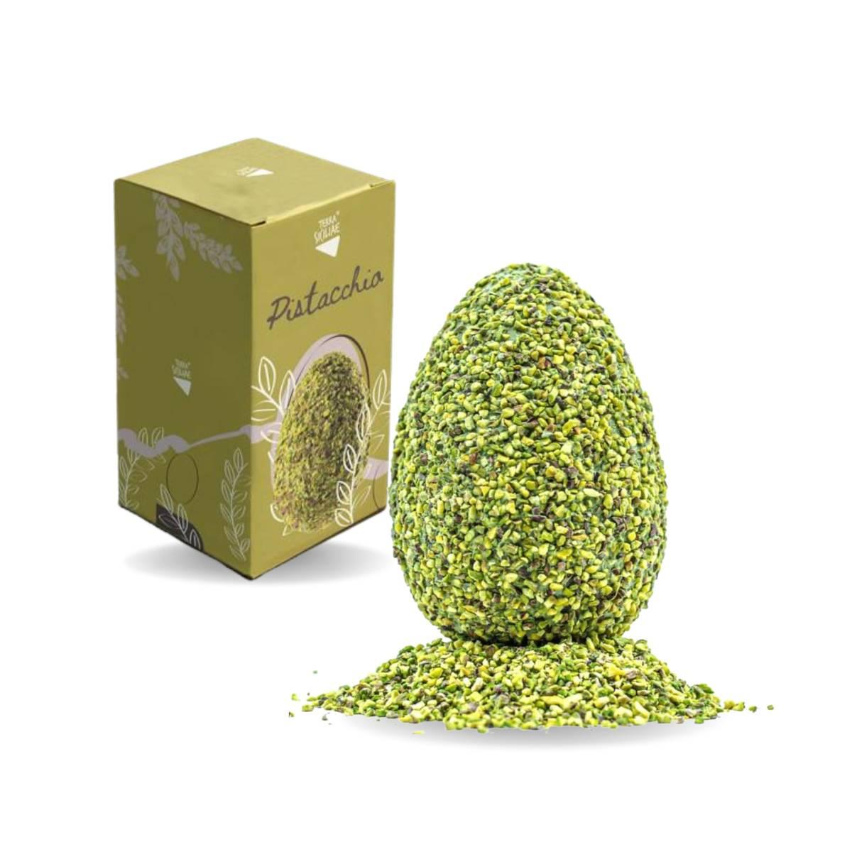Uovo al Pistacchio ricoperto di Granella di Pistacchio 35%, 300g