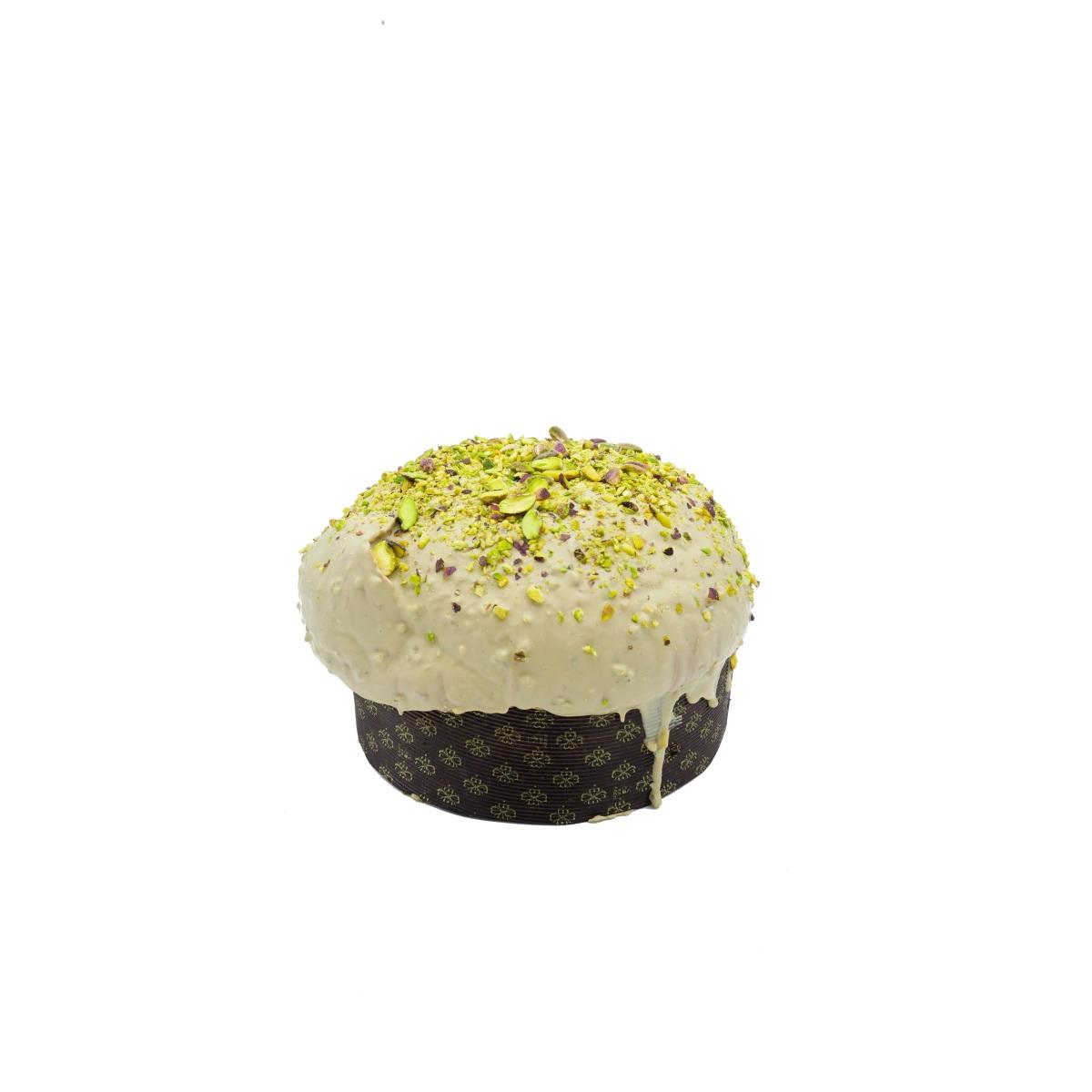 PREMIUM EDITION - ORO VERDE - Panettone con glassa al pistacchio e mezzi pistacchi con sac à poche di crema pistacchio 40%, 800 g + 200 g