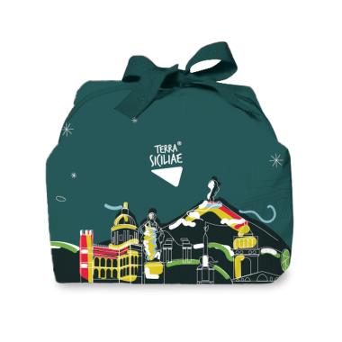 CIAURUSU LINEA INCARTATA, Panettone Tradizionale con Cubetti d'arancia e glassa mandorlata, 750g