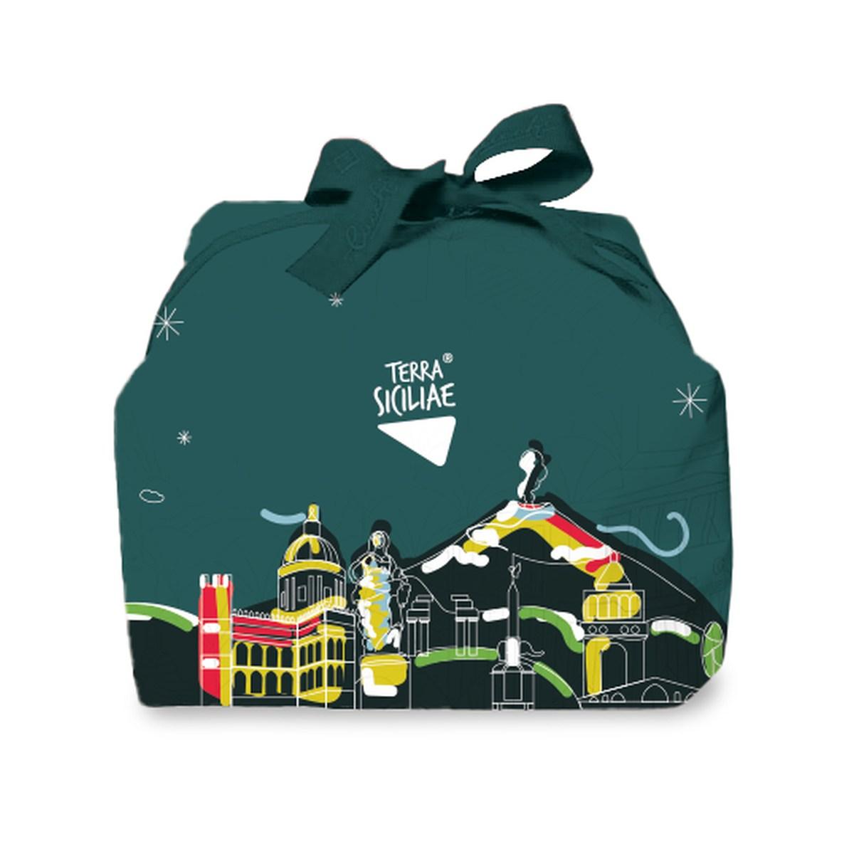 CIAURUSU LINEA INCARTATA, Panettone Tradizionale con Cubetti d'arancia e glassa mandorlata, 1000 g