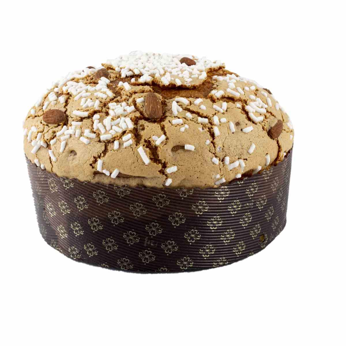 CIAURUSU LINEA INCARTATA, Panettone Tradizionale con Cubetti d'arancia e glassa mandorlata, 1000 g