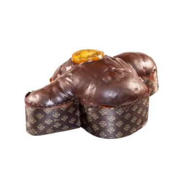 Colomba Artigianale con arancia candita al naturale e gocce di cioccolato ricoperta con cioccolato fondente, 1000g