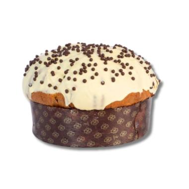 CHOK LINEA INCARTATA - Panettone glassa bianca e gocce di cioccolato di Modica IGP con impasto con gocce di cioccolato, 750 g